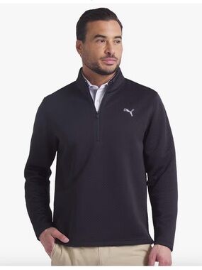 Men’s Puma Black Quarter-Zip Performance Jacket. Size S. 1146